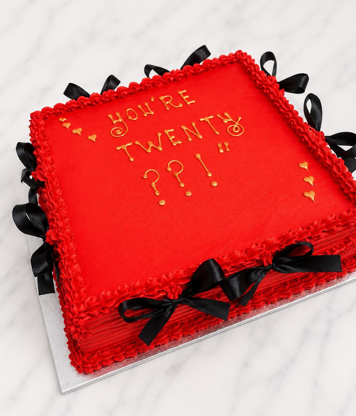 Amour Rouge Ribbon Cake